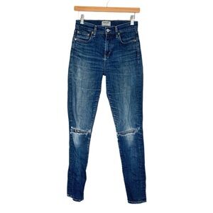 Agolde x Exclusively for Amour Vert Distressed High Rise Skinny Jeans Size 26